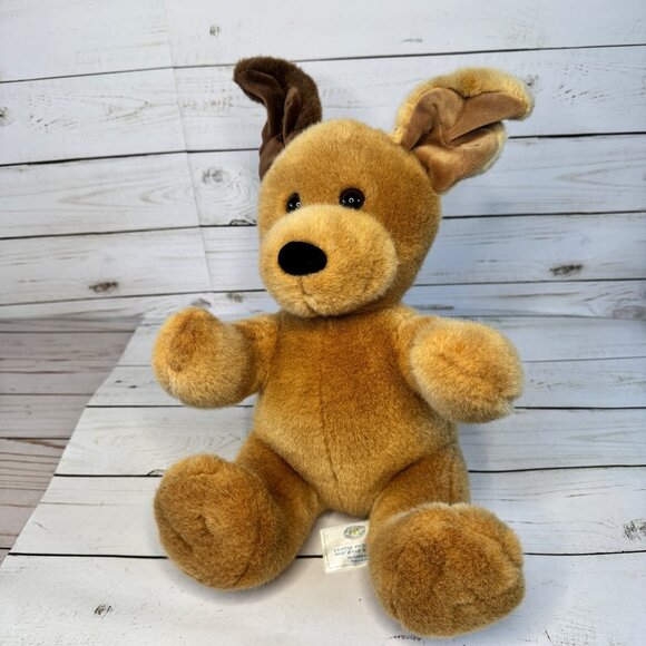 Build A Bear Brown Reindeer 12" Christmas Plush Stuffed Animal Sitting - Picture 1 of 5